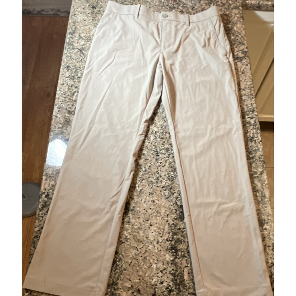 Callaway Opti-Dri Golf Pants Beige Men's 34x32 Regular Fit Flat Front